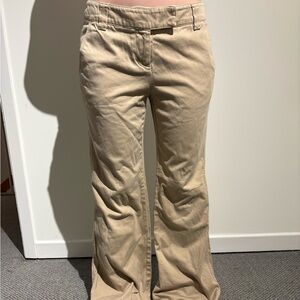 New York & Company Khaki Cotton Blend Pants